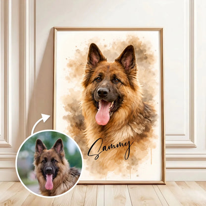 Custom Pet Portrait | Their face in watercolour